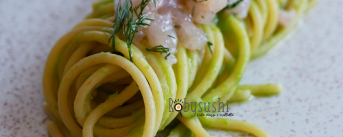 Handmade Tagliatelle with Green Pea Cream, Smoked Ricotta &