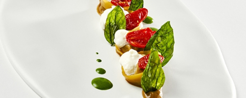 Tomato pasta tortelli stuffed with eggplant parmigiana and f