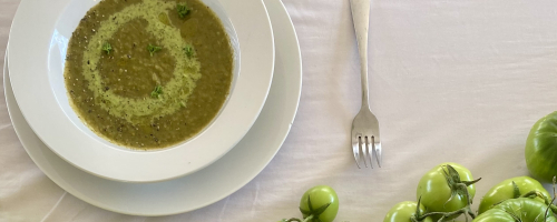 ROASTED GREEN TOMATO SOUP