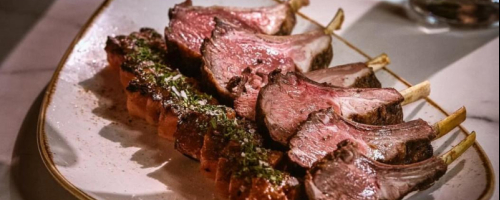Lamb with pink Pine apple and tamarind sauce
