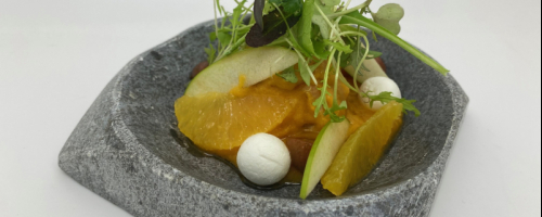 Ensalada de salmón escabechado con citricos