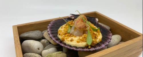 tartar de zamburiña -causa limeña