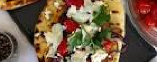 Grilled Tomato Feta Flat Bread
