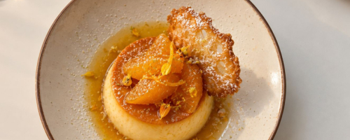 Flan cremoso de cítricos
