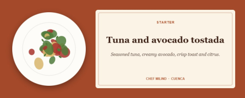Tuna and avocado tostada