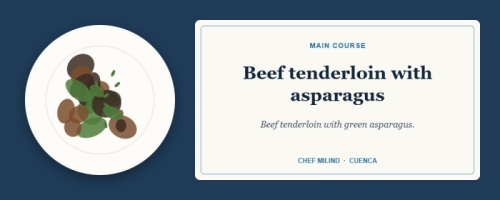 Beef tenderloin with asparagus