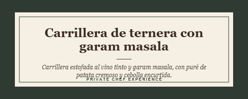 Carrillera de ternera con garam masala