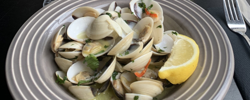 Claims cooked in white wine sauce