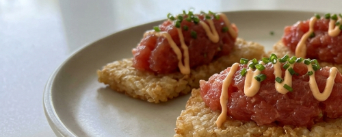 Tuna tartare on crispy rice
