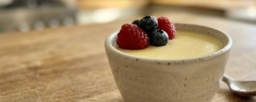 Lemon posset with fresh berries