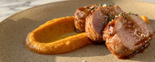 Iberian pork tenderloin with tamarind glaze
