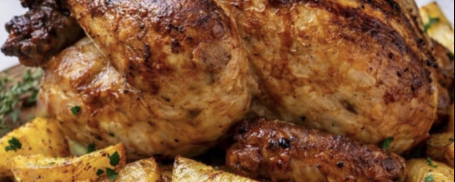 Pollo horneado con papas